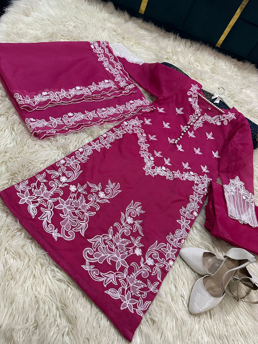 Exquisite Khaddi Net Outfits with Heavy Embroidery