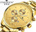 FNGEEN W5128 Ultra-Thin Gold Men's Quartz Watch – Stylish Steel Strap, Waterproof Chronograph, Perfect for Casual Elegance