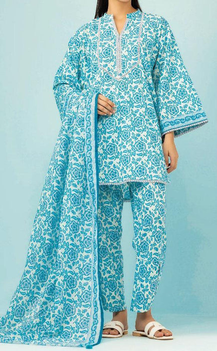 3 Pcs Women's Unstitched Khaddar Printed Suit