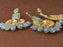 3 Pcs Set Light Blue Traditional Jhumka and Tikka.